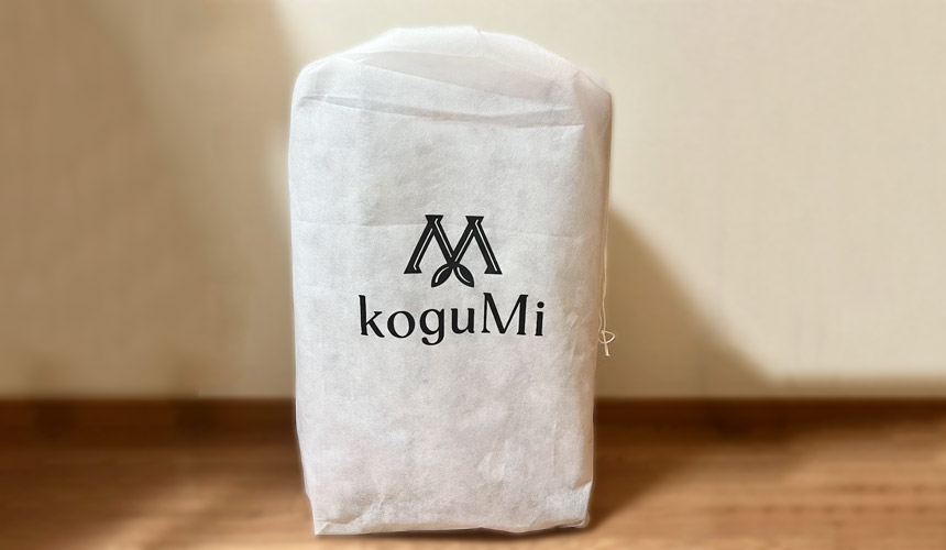 不織布袋に入って到着