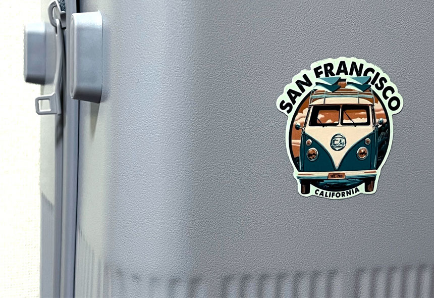 ステッカーを貼った様子